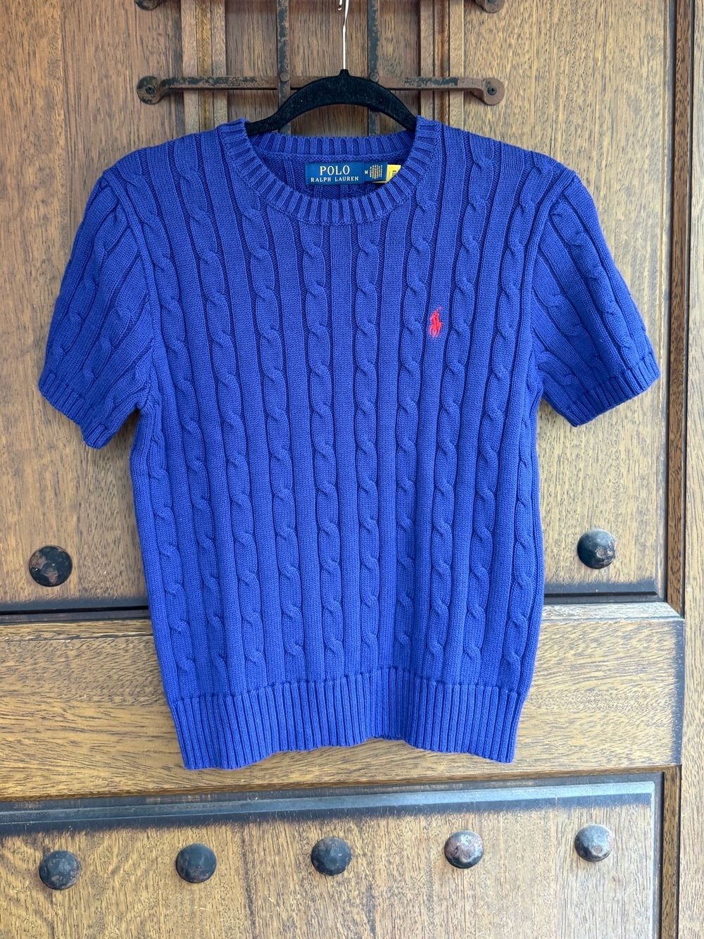 Ralph Lauren Women’s Bluish Purple Cable Knit Crewneck Sweater  Size M